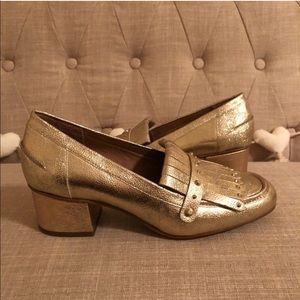Franco Sarto Block Heel Gold Espadrille